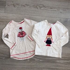 Two Hanna Andersson holiday shirts- bear only